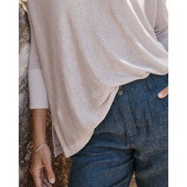 Linen Oversized V-Neck Sweater