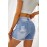 Blue Cut off Denim Shorts